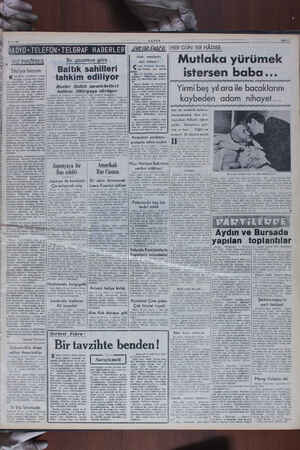    ZAFER a a A Sayfa l3 ADYO - TELEFON-TELGRAF HABERLE Bir gazeteye göre Baltık sahilleri ? POLİTİVA Tito'ya hücum K Ruslar