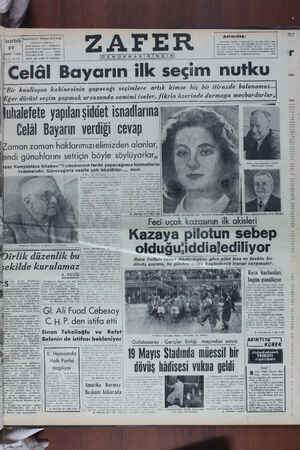 Zafer Gazetesi 27 Mart 1950 kapağı