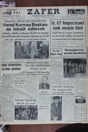 Zafer Gazetesi 2 Nisan 1950 kapağı