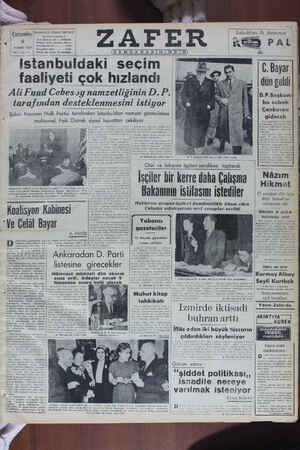 Zafer Gazetesi 5 Nisan 1950 kapağı