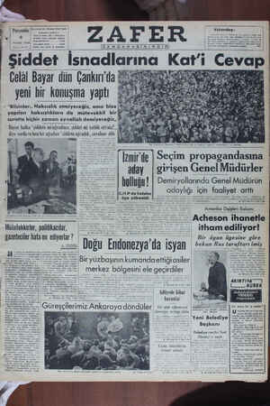 Zafer Gazetesi 6 Nisan 1950 kapağı
