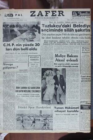Zafer Gazetesi 17 Nisan 1950 kapağı