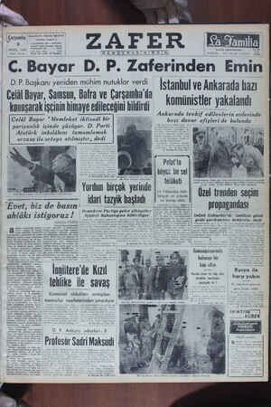 Zafer Gazetesi 3 Mayıs 1950 kapağı