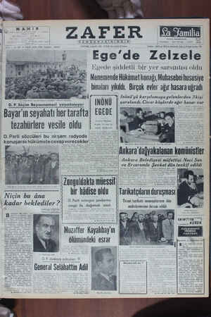 Zafer Gazetesi 4 Mayıs 1950 kapağı
