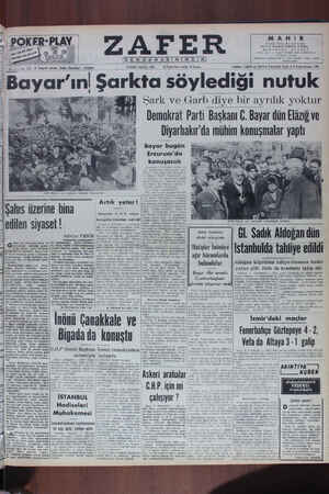 Zafer Gazetesi 7 Mayıs 1950 kapağı