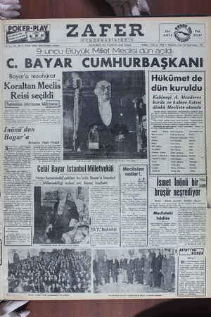 Zafer Gazetesi 23 Mayıs 1950 kapağı
