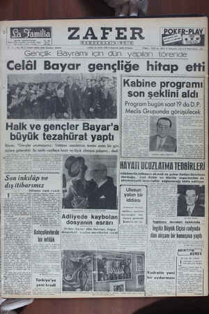 Zafer Gazetesi 28 Mayıs 1950 kapağı