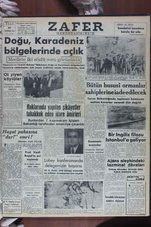 Zafer Gazetesi 20 Haziran 1950 kapağı