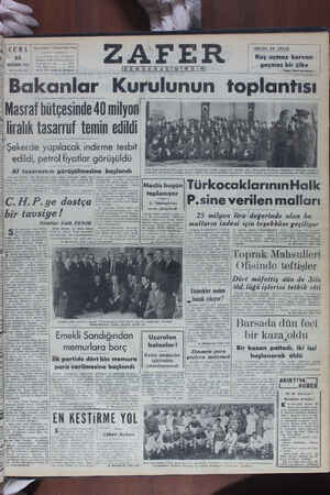 Zafer Gazetesi 23 Haziran 1950 kapağı