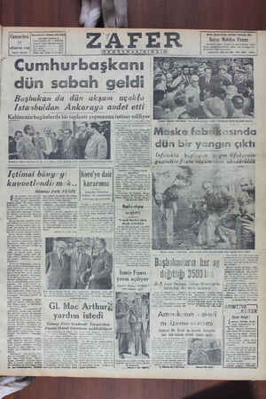 Zafer Gazetesi 19 Ağustos 1950 kapağı