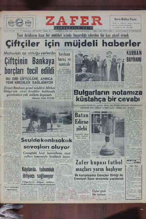 Zafer Gazetesi 23 Eylül 1950 kapağı