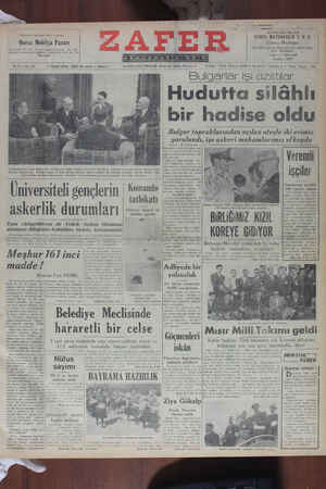 Zafer Gazetesi 26 Ekim 1950 kapağı