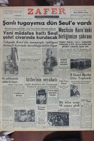 Zafer Gazetesi 5 Aralık 1950 kapağı