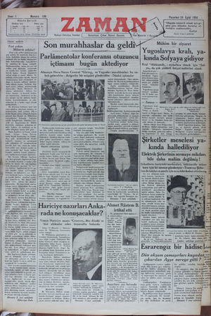 Zaman Gazetesi 24 Eylül 1934 kapağı
