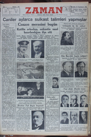 Zaman Gazetesi 18 Ekim 1934 kapağı