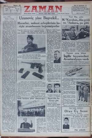 Zaman Gazetesi 23 Ekim 1934 kapağı