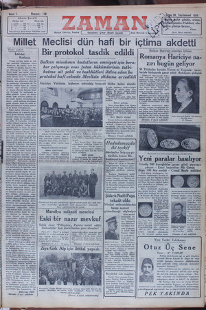 Zaman Gazetesi 26 Ekim 1934 kapağı