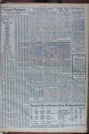      —ZAMAN— onunda çekil Ü) diyoruz. 20,000 Lira Kazanan 17727 Numara 8000 " ! n v YS 15972 72807 yı75 14259 13135 12308 150