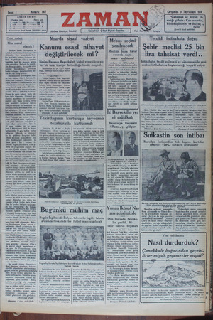 Zaman Gazetesi 14 Kasım 1934 kapağı