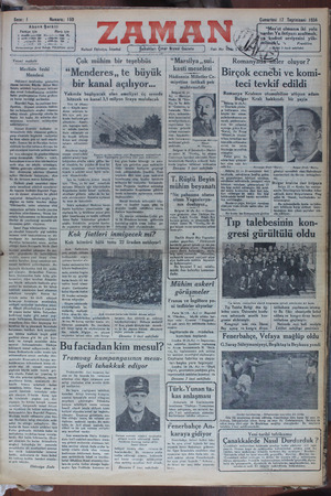 Zaman Gazetesi 17 Kasım 1934 kapağı