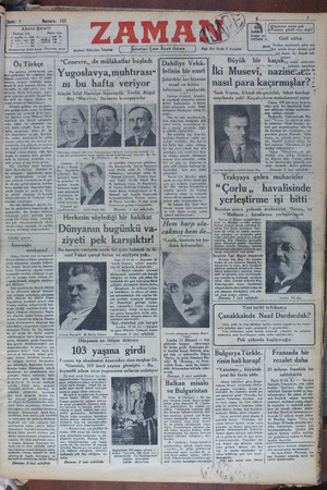 Zaman Gazetesi 20 Kasım 1934 kapağı
