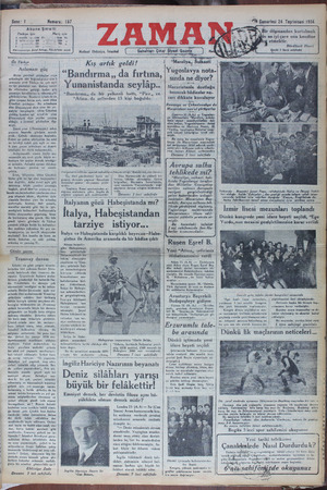 Zaman Gazetesi 24 Kasım 1934 kapağı
