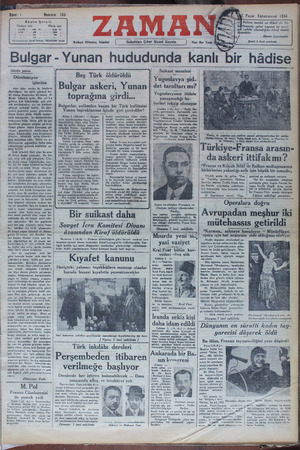Zaman Gazetesi 2 Aralık 1934 kapağı