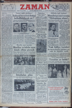 Zaman Gazetesi 11 Aralık 1934 kapağı