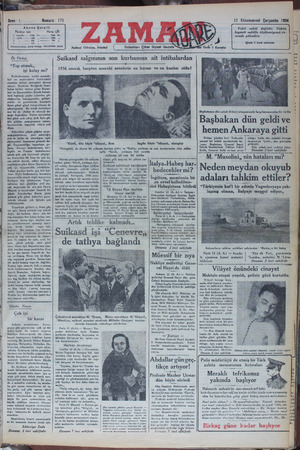 Zaman Gazetesi 12 Aralık 1934 kapağı