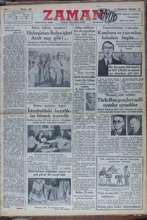 Zaman Gazetesi 17 Aralık 1934 kapağı