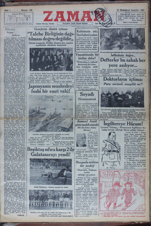 Zaman Gazetesi 22 Aralık 1934 kapağı