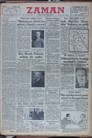 Zaman Gazetesi 30 Aralık 1934 kapağı