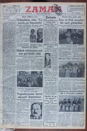    — çimel Namara: 199 ZAM, Malbani Ebüzriya, İstanbul — ( — — Sabahları Çıkar Siyasi Gazete 5 Kânunusani Cumartesi 1935...