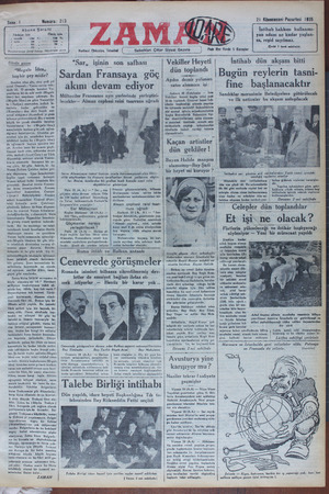 Zaman Gazetesi 21 Ocak 1935 kapağı