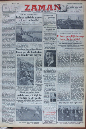Zaman Gazetesi 26 Ocak 1935 kapağı