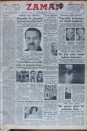 Zaman Gazetesi 30 Ocak 1935 kapağı