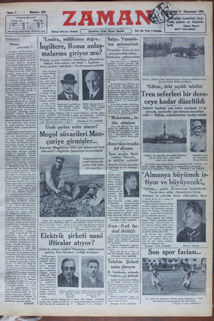 Zaman Gazetesi 31 Ocak 1935 kapağı