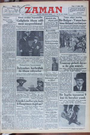 Zaman Gazetesi 17 Şubat 1935 kapağı