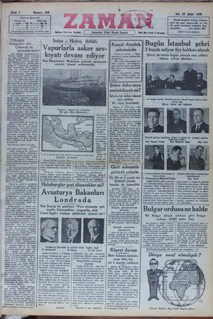 Zaman Gazetesi 26 Şubat 1935 kapağı