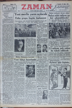 Zaman Gazetesi 28 Şubat 1935 kapağı