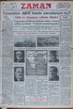 Zaman Gazetesi 4 Mart 1935 kapağı