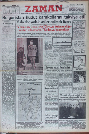 Zaman Gazetesi 6 Mart 1935 kapağı