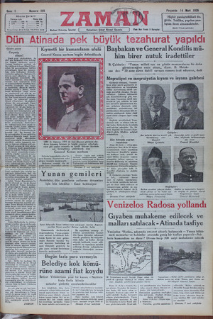 Zaman Gazetesi 14 Mart 1935 kapağı