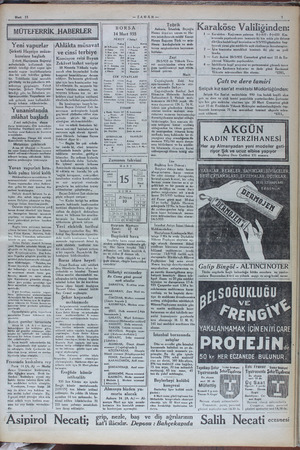    BORSA — | ha İEllk , u KKaraköse ValıIi'inden. | 14 Mart 935 Hasan depoları umum ve Ha- 1 — Karaköse - Kağızman yolunun...