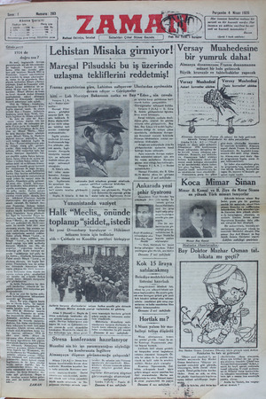 Zaman Gazetesi 4 Nisan 1935 kapağı