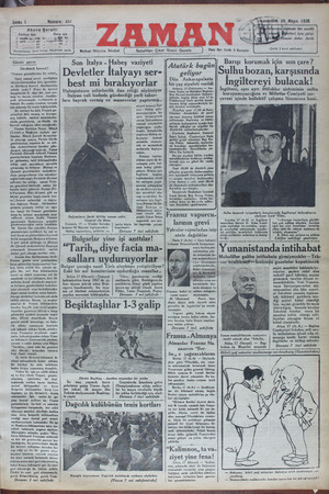 Zaman Gazetesi 18 Mayıs 1935 kapağı