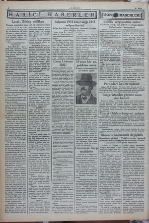    Cracovia 19 (ALA) — B. Laval bugün B. Göring'le y: “tığı konuşmalardan çok ilgi olduğunu ve esasen ötedenbe- ri mesul...