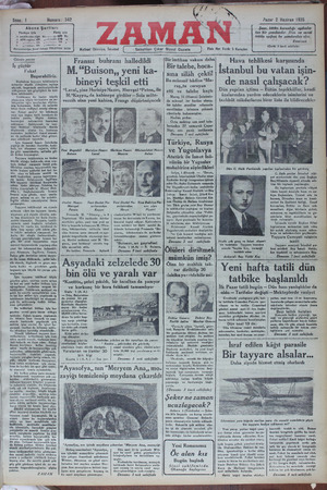 Zaman Gazetesi 2 Haziran 1935 kapağı