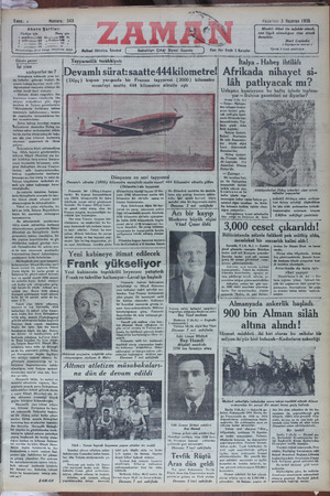 Zaman Gazetesi 3 Haziran 1935 kapağı