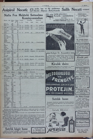    —ZAMAN — 3 Haziran Asıpırol Necatı, ip, nezle, baş ve diş ağrılarının ti ilâcıdır. Deposu : Bahçekapıda Salih Necati...